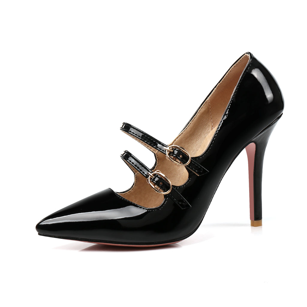 Fashion high heel shoes 2024 winter new oversized 30-47 size high heels shoes women's cross-border factory direct sales