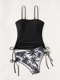 Billion Swimming 2024 New European and American Swimwear Printed High Elasticity Conservative Split Women's plus size Swimsuit Tankini
