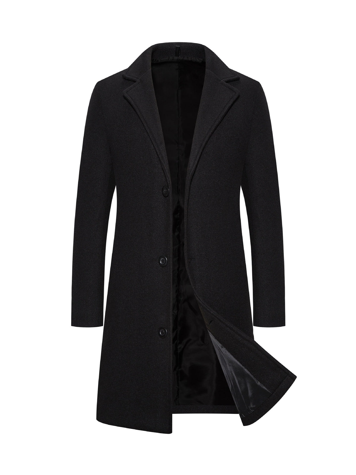 Cross-border 2023 foreign trade explosions long solid color single-breasted windbreaker woolen cloth plus size casual style coat AliExpress