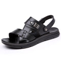 Genuine Leather Sandals Men's 2025 Summer New Casual Beach Shoes Sandals and Slippers Soft Sole Non-slip Summer Dad's Leather Sandals