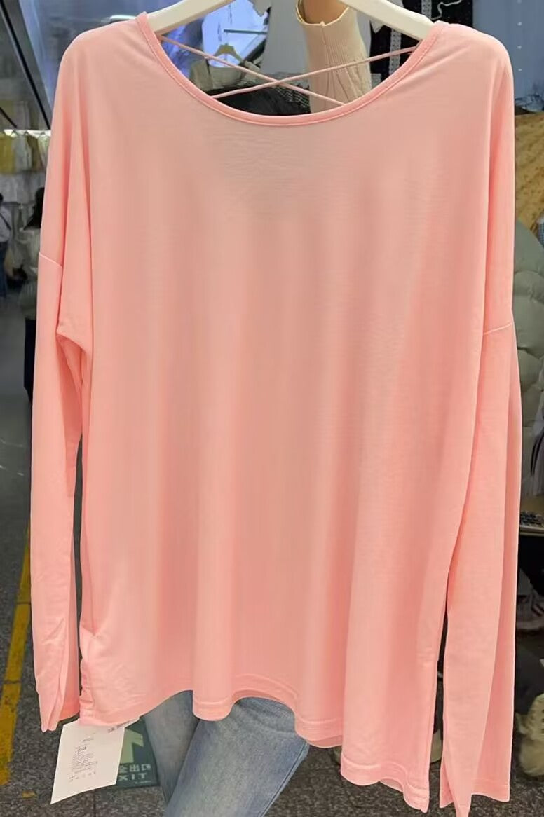 Long-Sleeved T-Shirt for Women Early Autumn 2025 New Design Niche Thin Backless Cross Top Bottoming Shirt Inner Wear