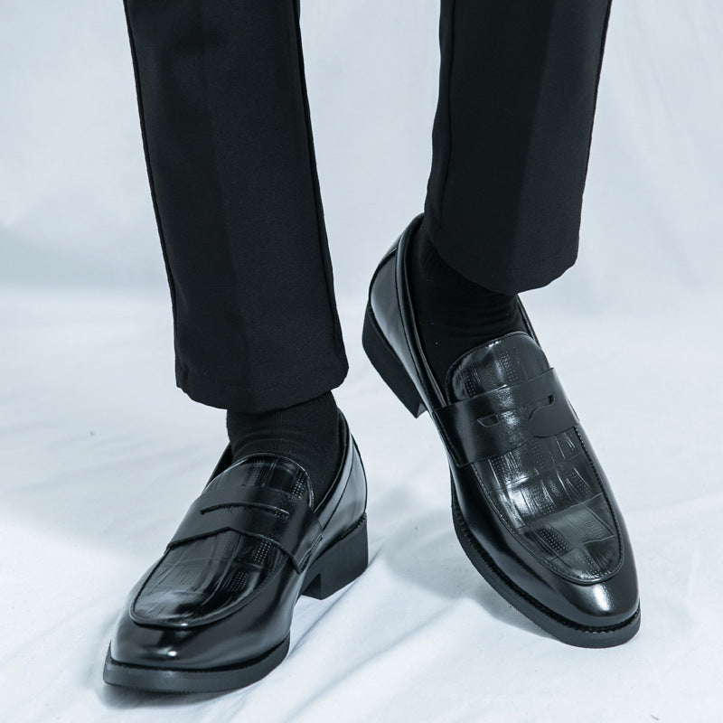Cross-Border Large Size Men's Open Smile Loafers Business Formal Leather Shoes 38-46 Men's British Slip-On Leather Shoes