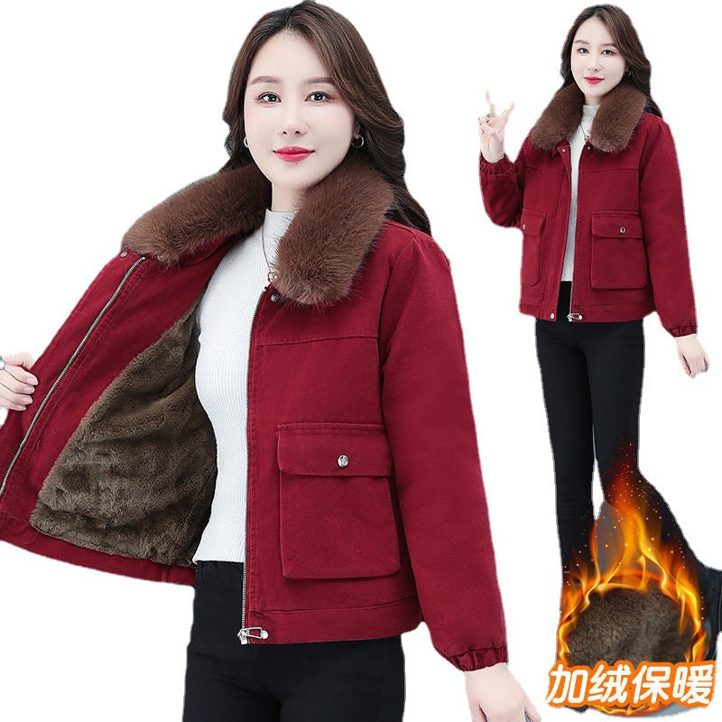 Small Age-reducing New Short Cardigan Jacket Women's 2022 New Cotton-padded Coat Cotton-padded Jacket Plus Velvet Thickened Women's Winter Clothes