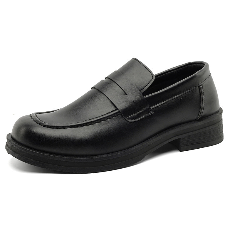 Loafers Trendy Men's Height-Increasing Casual Slip-On Shoes British Style Suede Pointed Leather Shoes Korean Version Suede Lf06