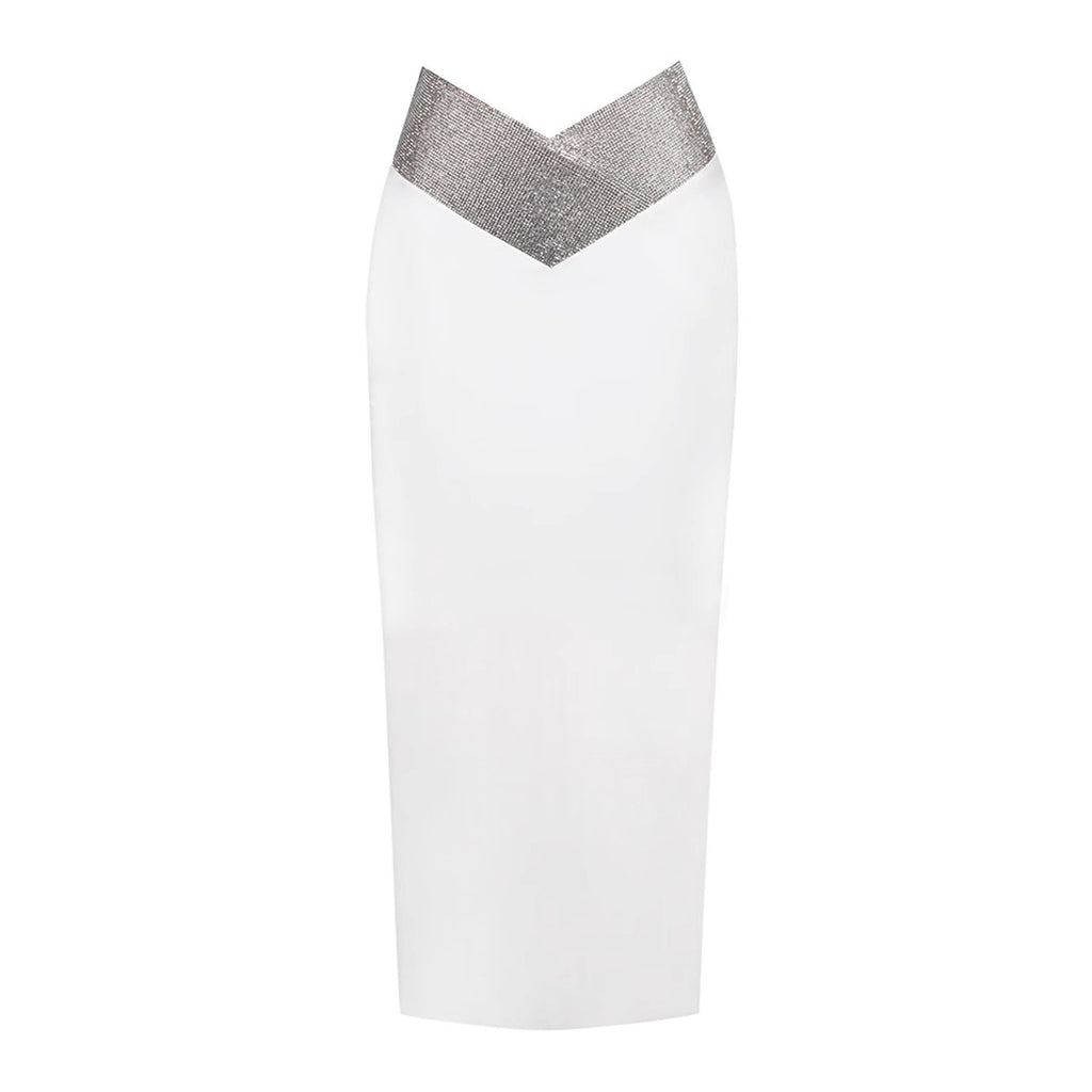 European and American Cross-Border Skirts for Women, High-Waisted Knee-Length Elastic One-Step Skirts, Knitted Hip-Hugging Skirts, Slim Bandage Skirts