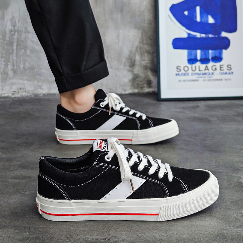 Spring and Autumn Retro Couple's Sneakers New Breathable Canvas Shoes Men's Trendy Casual Shoes Men's Skateboard Shoes Men's - Clear