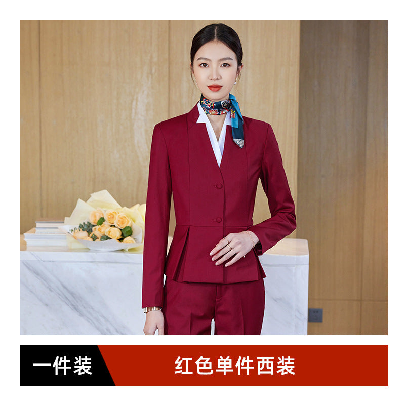 Professional suit suit women's Spring and Autumn 2023 new fashion temperament capable sales department real estate consultant work clothes