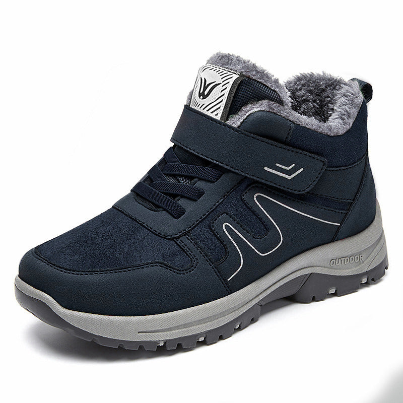 Cotton Shoes, Snow Boots, Winter Velcro Women's Boots, Fleece-Lined and Thickened Cotton Boots, Thick-Soled Warm Short Boots, Outdoor Comfortable Boots