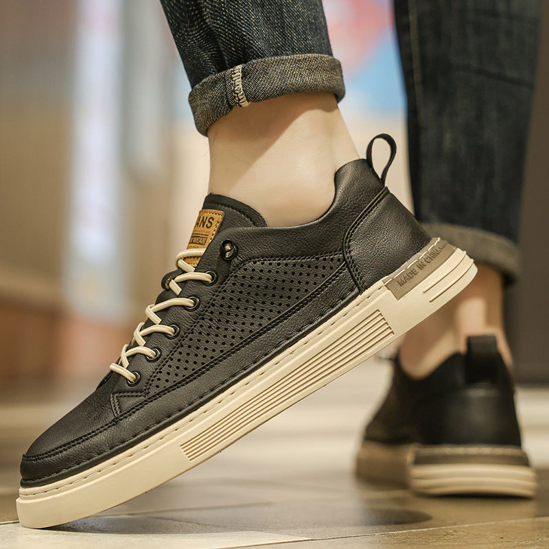 Men's Summer Breathable Versatile Korean Style Trendy Sneakers, Men's Mesh Thin Thick-Soled Non-Slip Casual Height-Increasing Shoes