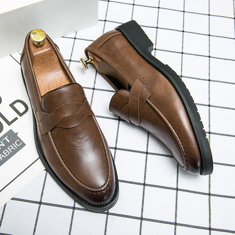 Men's Loafers Cross-border plus size Summer New Low-top Leather Shoes Fashion Men's Leg Lazy Shoes Casual Leather Shoes