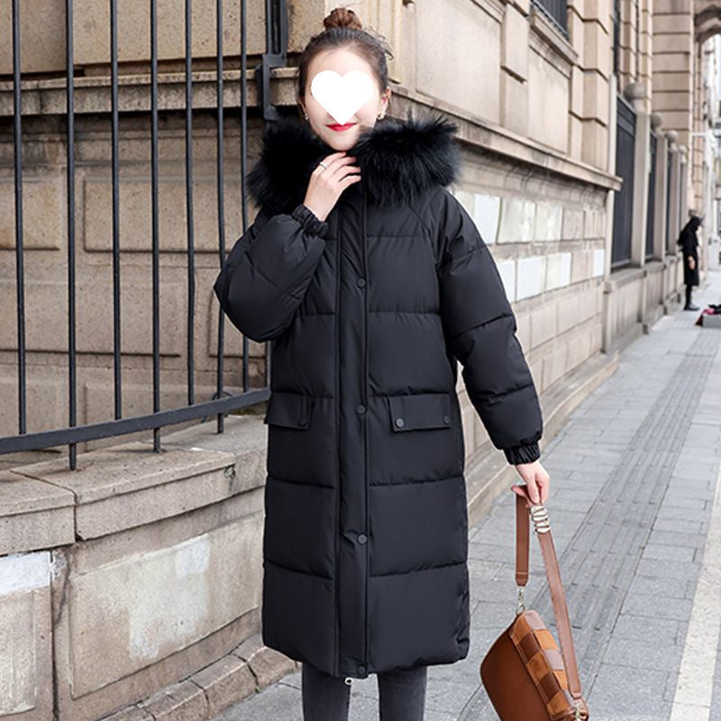 Women's Long Cotton Coat, Popular Style, Slimming, Petite Size, Trendy Ins Style, Winter 2025 New Women's Cotton Jacket