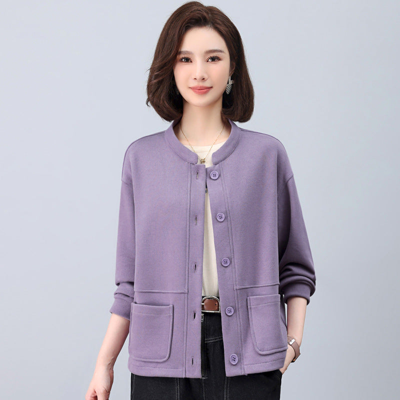 Women's Sweater 2025 New Casual Explosions Cardigan Middle-aged Mother Sports Coat Spring and Autumn Thin Hooded Top