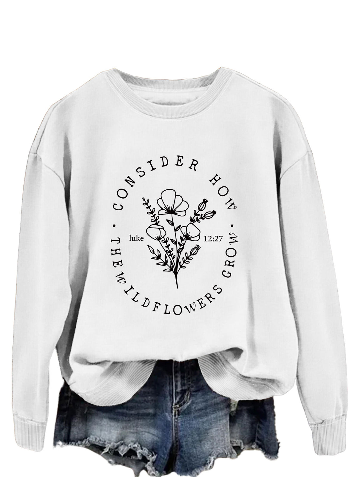Amazon Fashion Top Consider How the Wildflowers Plaid Pullover Women's Sweatshirt New Style