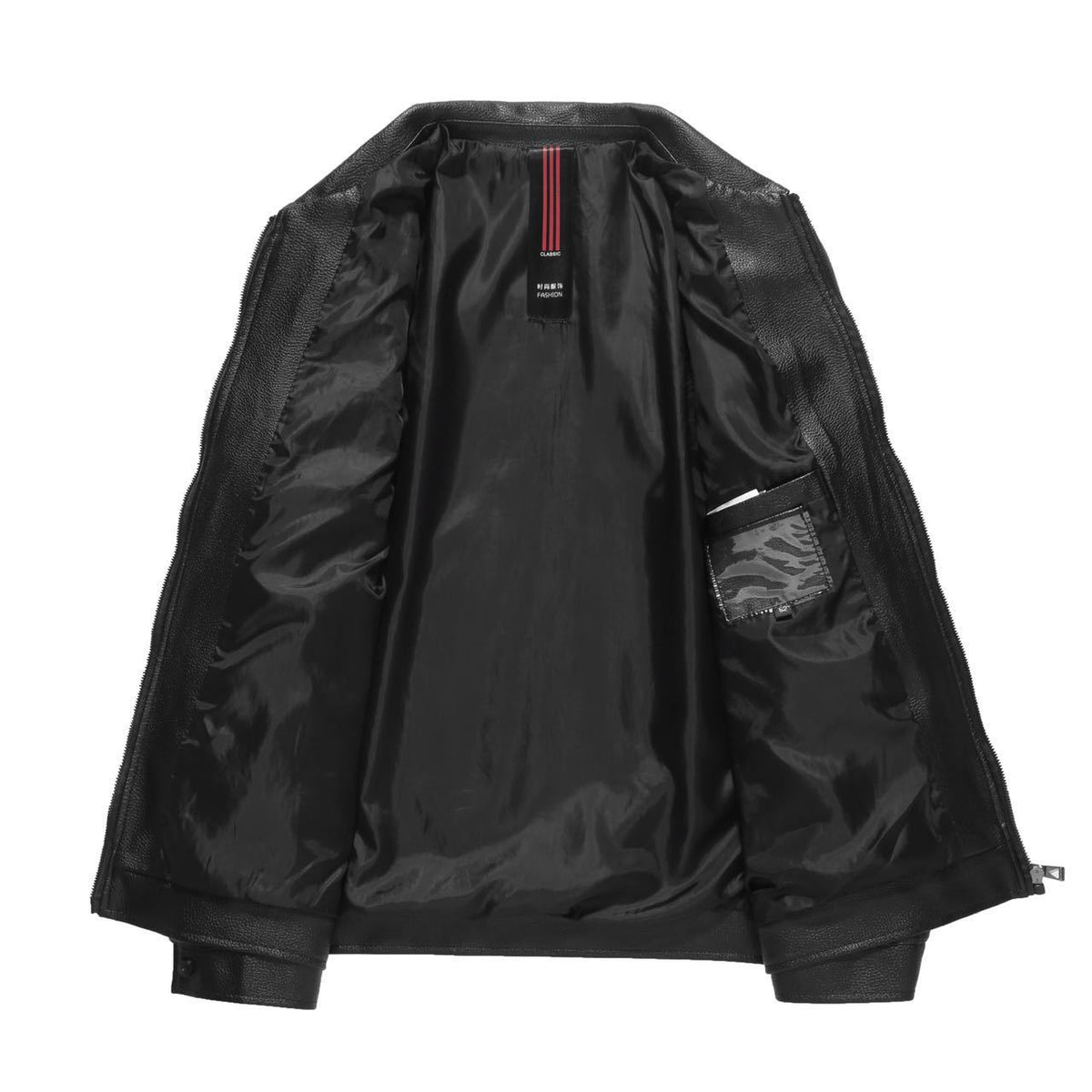 High-end men's lapel leather clothing middle-aged business leather jacket trend fashion imitation leather men's Korean jacket manufacturers