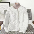 2024 new down cotton-padded jacket women's short fleece-lined padded liner cotton-padded jacket round neck warm bottoming inner wear small cotton-padded jacket