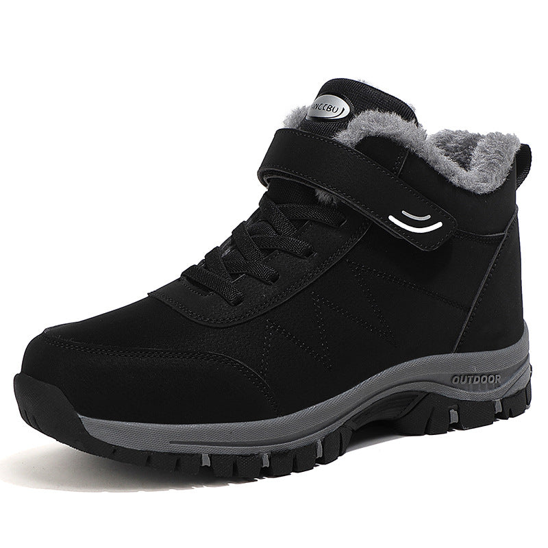 Winter Old Man Cotton Shoes Big Cotton Men's fleece-lined Thickened Warm Big Cotton Men's Outdoor Snow Boots Women's Shoes High-top Cross-border