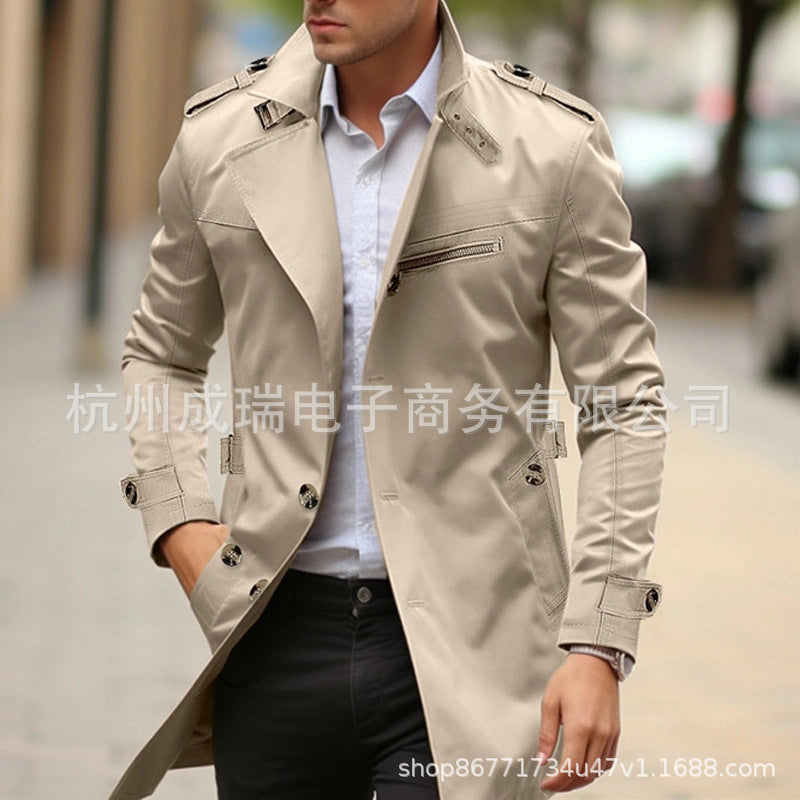 Independence War New European Size Men's Single-Breasted Windbreaker Jacket Outdoor