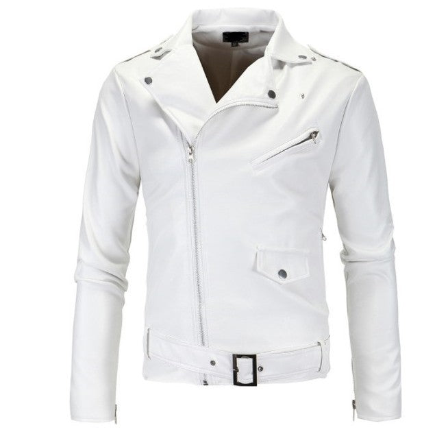 Leather Jacket Men's 2024 New Top Autumn Fashion Spring Korean PU Biker Wear Slim-Fit Winter Leather Jacket