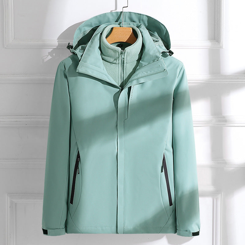 Jacket Bird's three-in-one detachable coat men's autumn and winter waterproof cold-proof warm mountaineering outdoor ski suit women