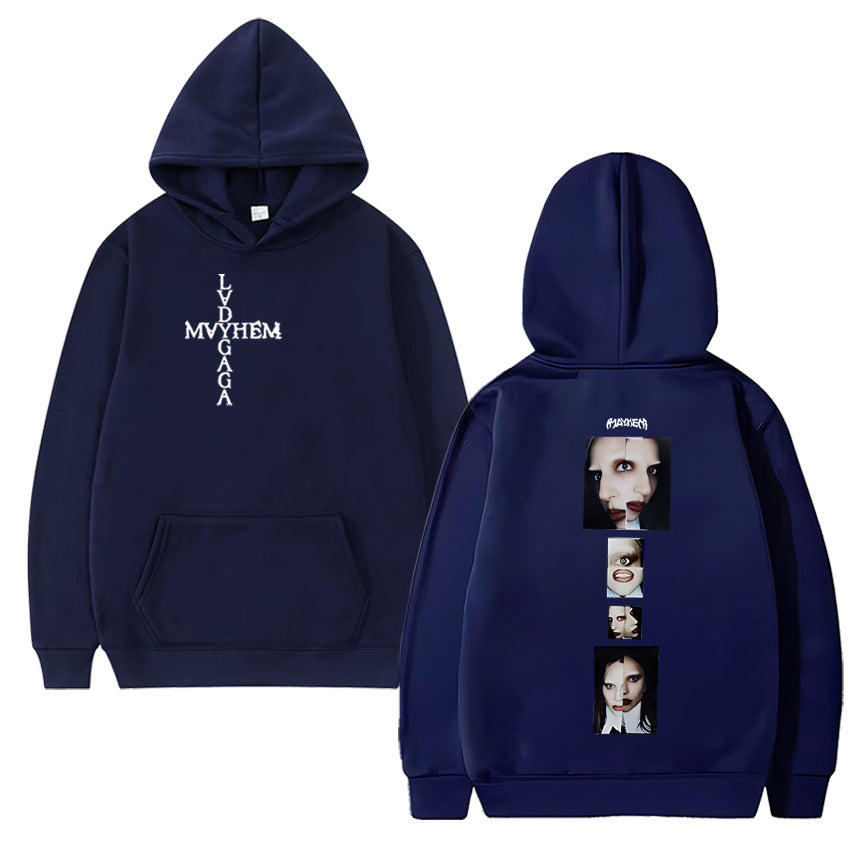 Hot Singer Lady Gaga Double Sided Printing Hoodies Men Women Hot