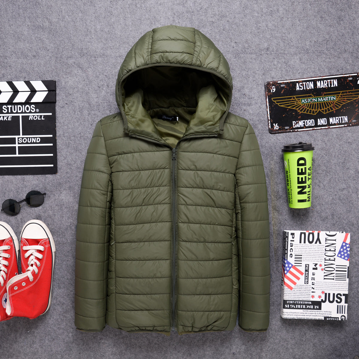 2522 New Model Mainly Features Men's Hooded down Cotton Jackets, Youth Large Size Casual Winter Coats, Lightweight Cotton-Padded Jackets
