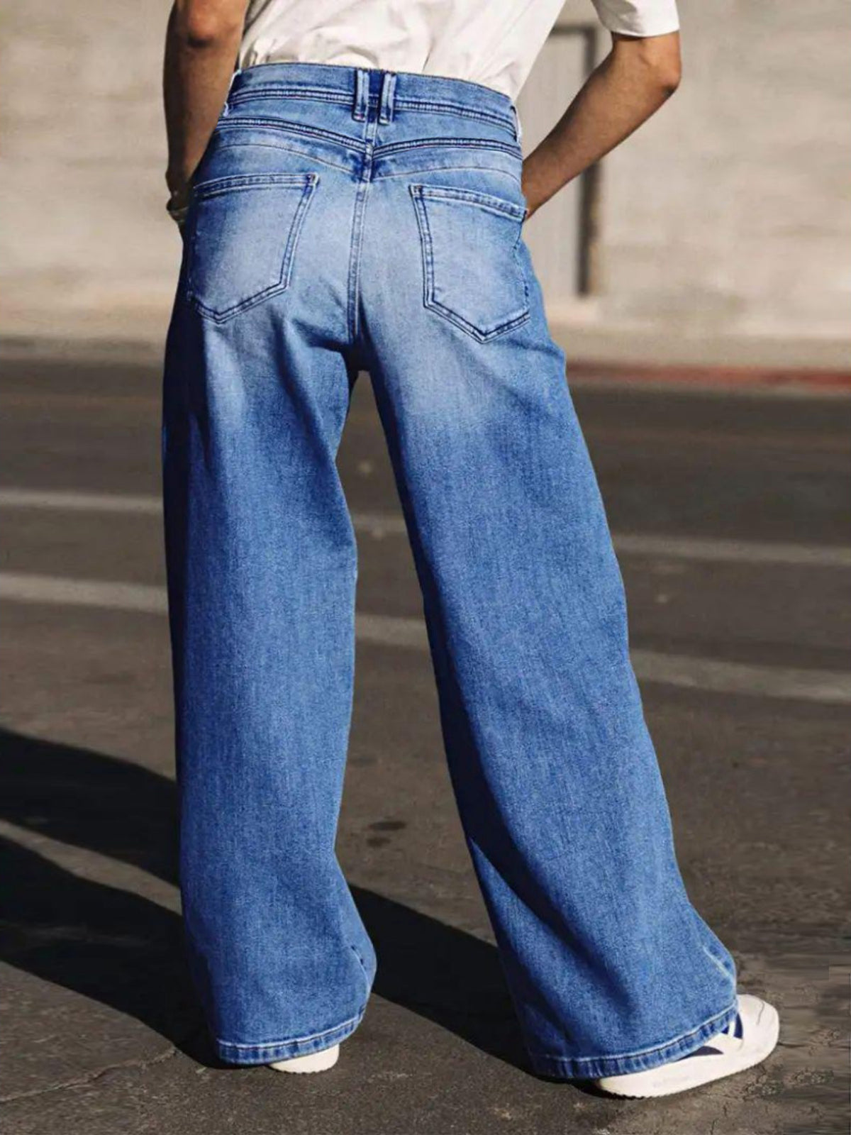 Women's Loose Stretch Jeans, Simple and Fashionable Style, Washed Denim, 2025 New Model