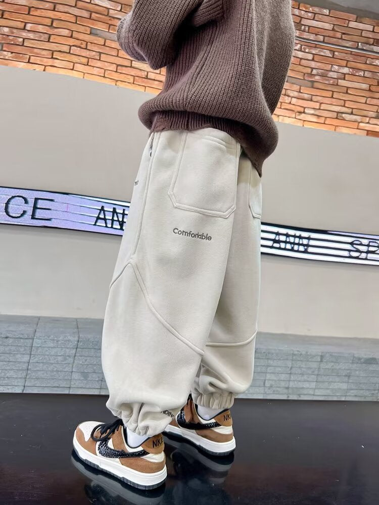 Boys' Pants Spring and Autumn 2024 New Western Style Children's Casual Pants Large Children's Loose Trousers Spring Wear Trendy Sweat Pants