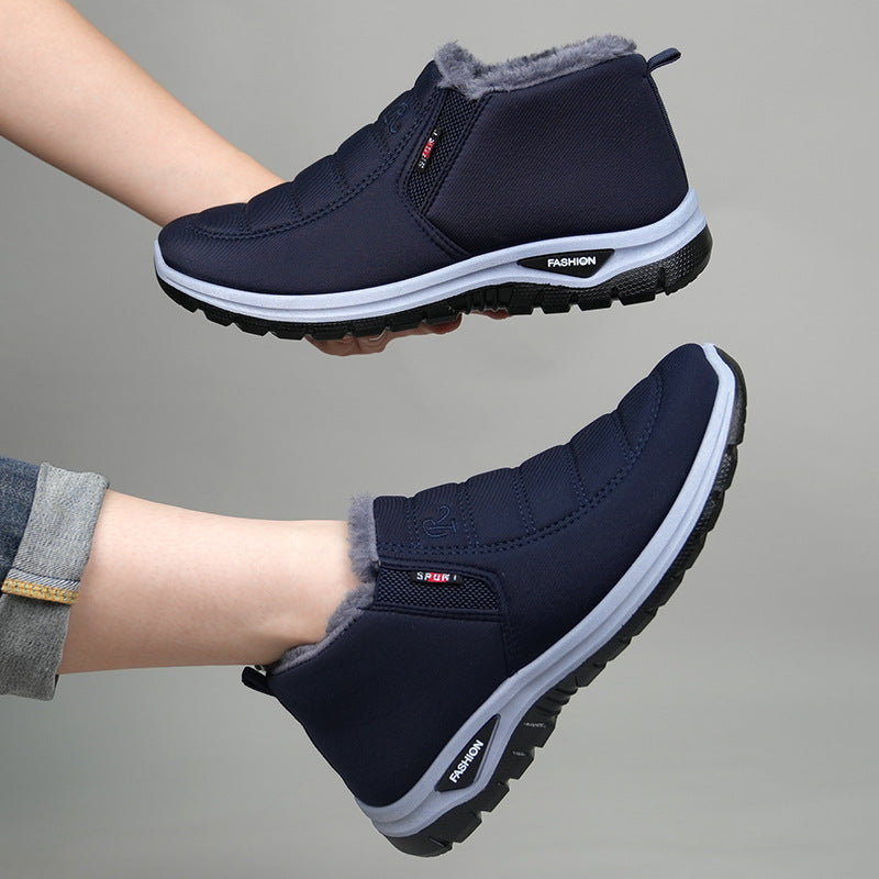 Winter New Cotton Boots Thickened Warm Boots Waterproof Non-slip Snow Boots for Men and Women Middle-aged Old Beijing Cotton Boots