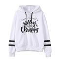 Have Yourself A Merry Happy Printed Parallel Bars Hooded Sweatshirt Autumn and Winter European and American Men's and Women's Top