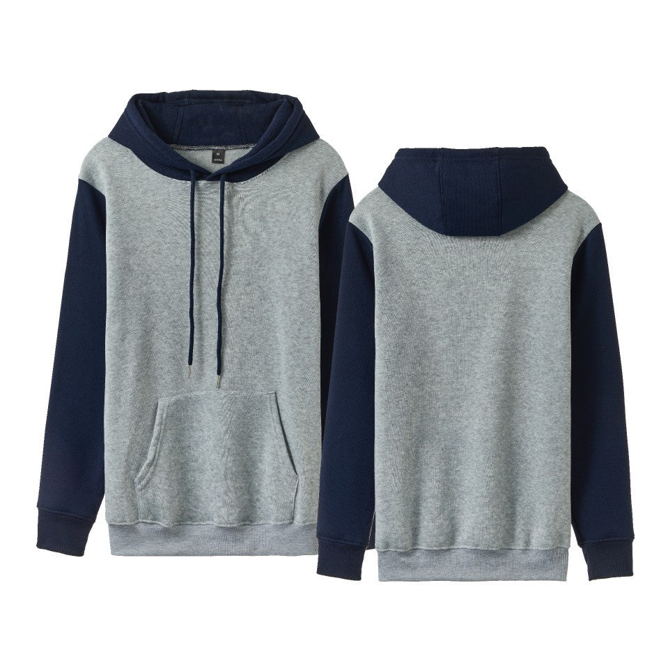 Pure Color white stitching loose casual fashion men and women fleece-lined cross-border hoodie factory direct in stock wholesale