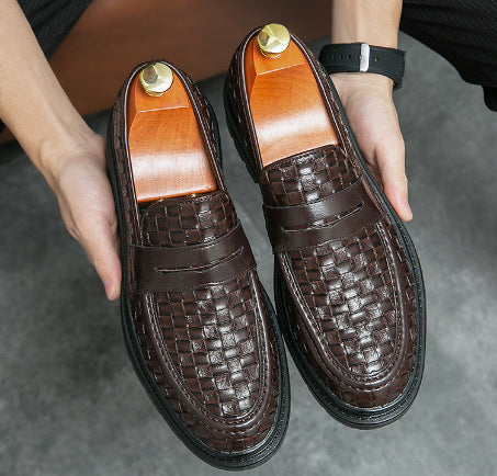 2025 New Autum Slip-On Leather Shoes for Men, Breathable British Style Lazy Men's Casual Large Size Loafers