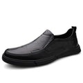 Autumn hand-held top layer cowhide men's leather shoes fashionable versatile middle-aged loafers breathable leather men's shoes