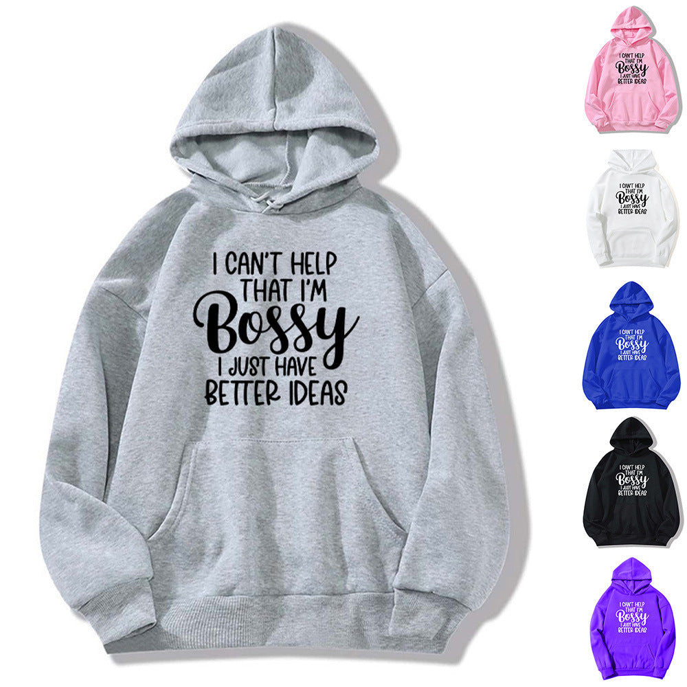 bestter ideas printed hooded hoodie autumn and winter European and American women's jacket coat foreign trade cross-border
