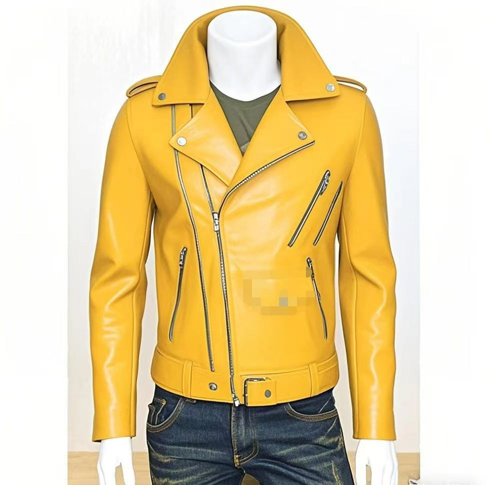 Manufacturer Autumn and Winter New Men's Leather Jackets Washed Motorcycle Men's Leather Jackets New Fashion Clothing Wholesale