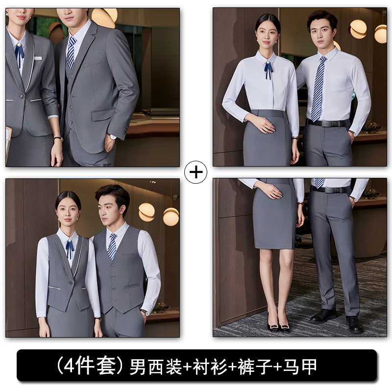 Professional Vest Suit Suit Female Property Jewelry Hotel Ktv Front Desk Receptionist Beautician Work Clothes