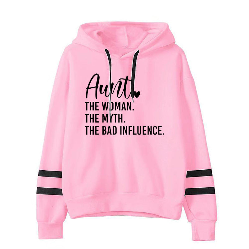 Foreign trade cross-border aunt Aunt The Women printed parallel bars striped sweater autumn and winter men's and women's top Europe and the United States