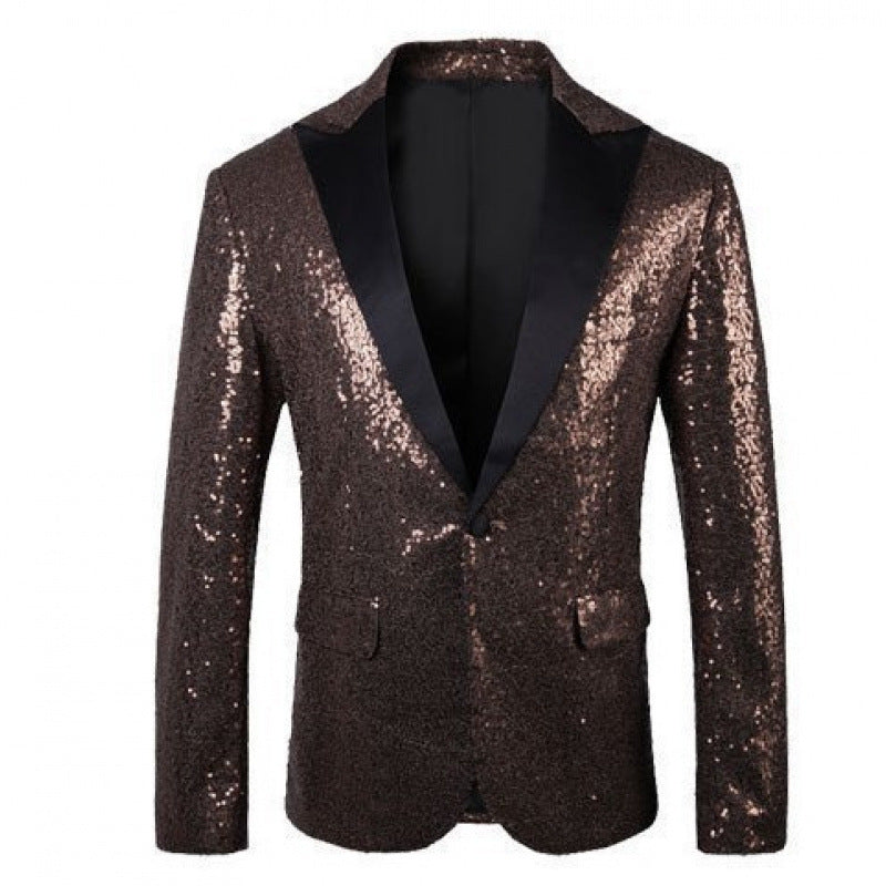 European and American Performance Suits, Gold Sequin Suits, Korean Suits, Nightclub Men's Clothing, Host Emcee Studio Jackets