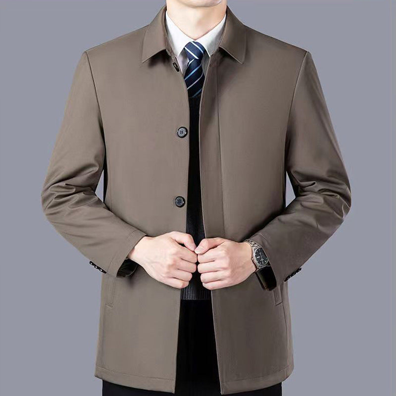 Manufacturer Wholesale Middle-Aged and Elderly Dad Jackets Men's Spring and Autumn Middle-Aged High-End Executive Jackets Button Casual Tops