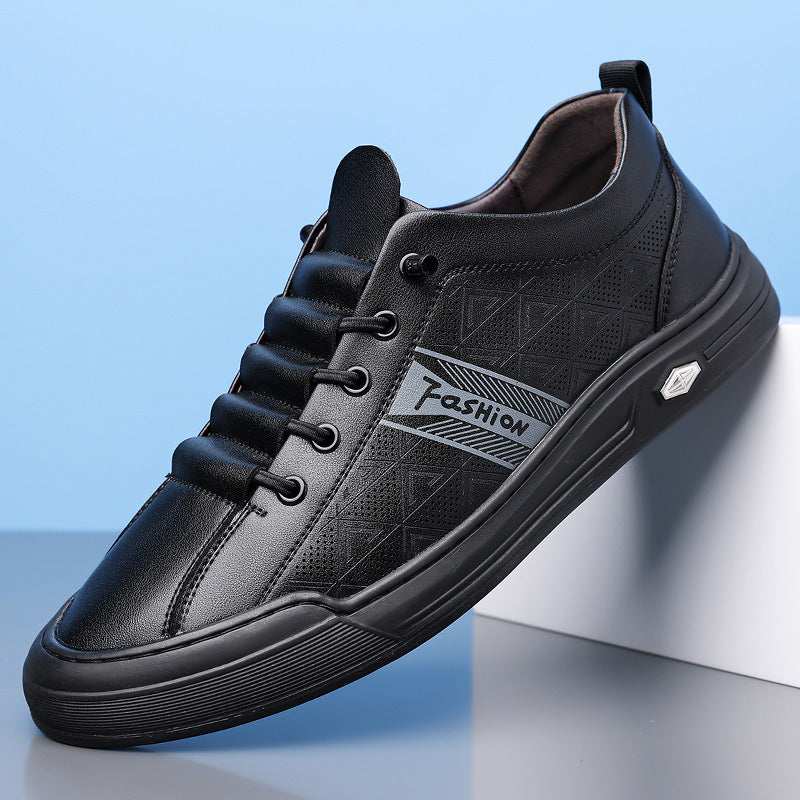 Men's Shoes 2025 New Summer Breathable Versatile Sports Sneakers Men's Casual Leather Shoes One-Legged White Shoes