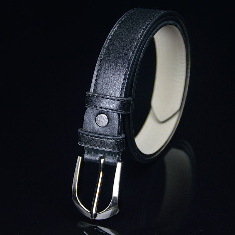 Trendy New Fashion Simple Versatile Children's Decorative Smooth Buckle Belt with Lychee Pattern, Wholesale from Manufacturer