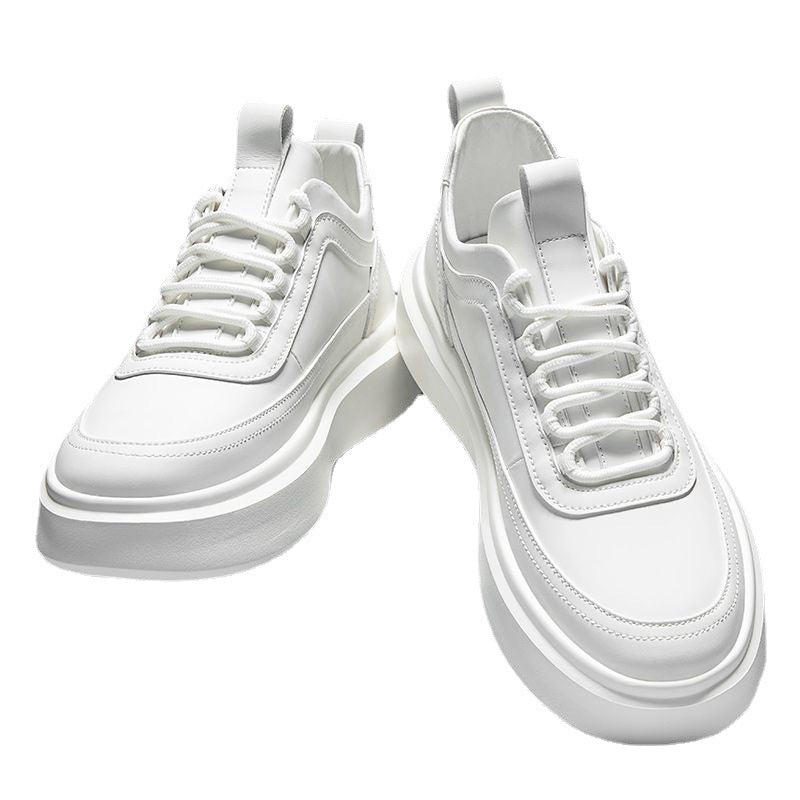 White Shoes Men's Shoes Summer Breathable Trendy Shoes Men's Sports Casual Shoes All-match Thick-soled High-height Shoes Men's Sneakers