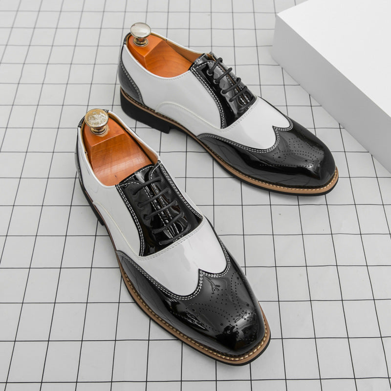 Men's Leather Shoes Cross-Border Large Size New Style Business Formal Shoes Fashionable Men's British Style Gentleman Leather Shoes Men's Wedding Shoes