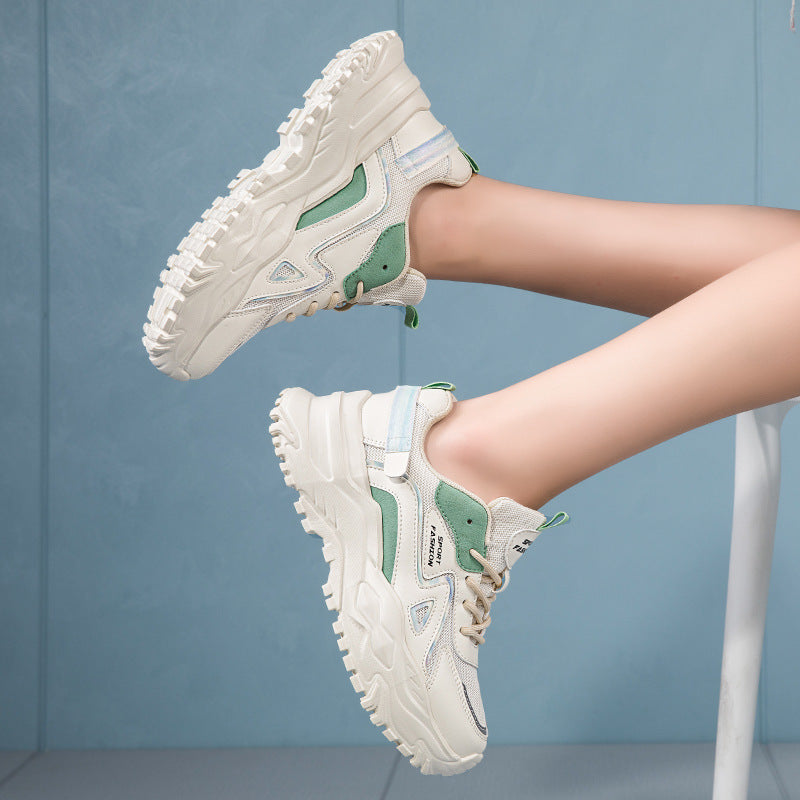Spring and Summer New Sports Dad Shoes, Women's Casual Shoes, Low-Top Sports Shoes, Flat-Soled Platform Shoes, Lightweight Shoes