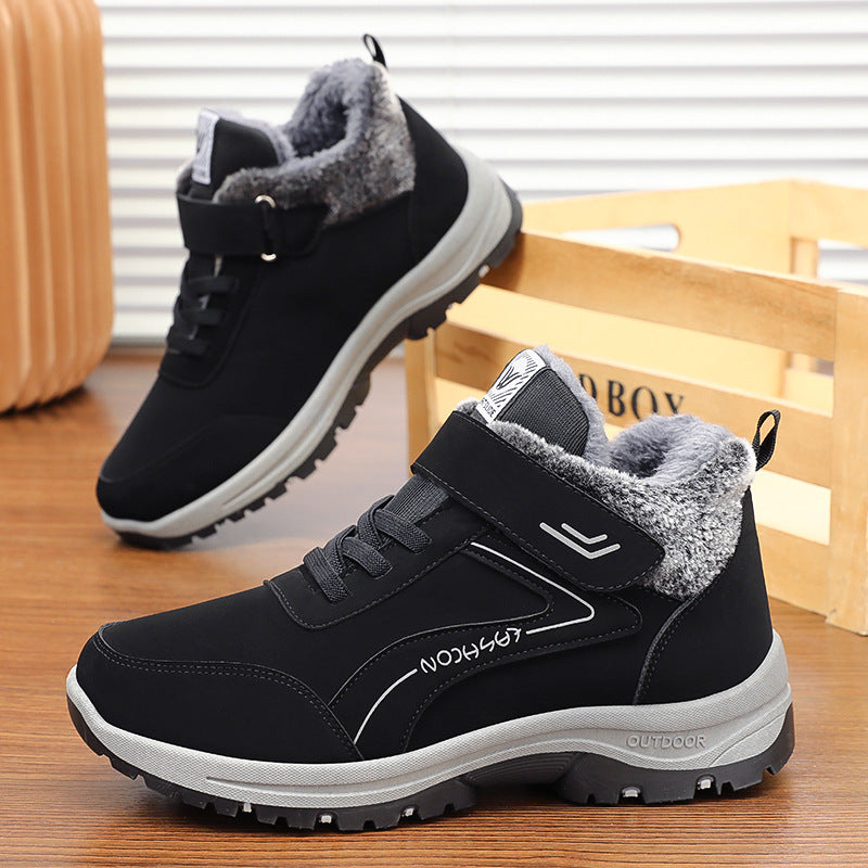 Snow Boots Men's Winter New Cotton Boots fleece-lined Thickened Outdoor Warm Cold Short Boots Casual Step Shoes Warm Cotton Shoes