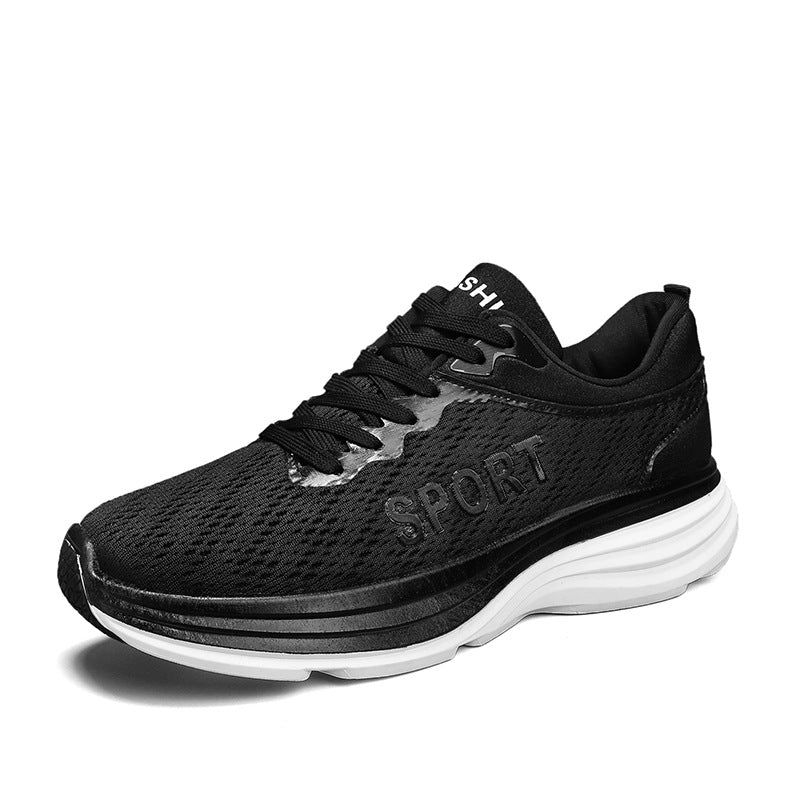 Breathable Low-top Sneakers Men's Summer New Arrival Lightweight Thick-soled Wear-resistant Casual Shoes All-match Trendy Running Shoes