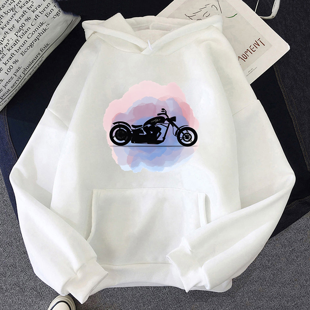 Hoodies Unisex Motocicleta Com Bolso, Moletom Encapuzado, Mo