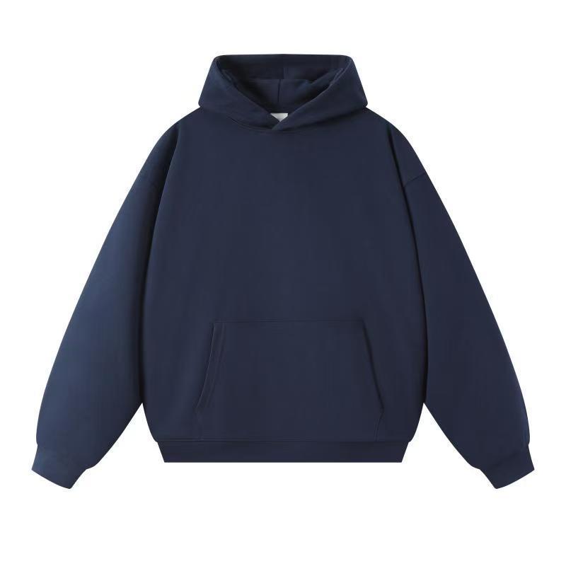 Trendy Brand Heavyweight 400g Terry Crewneck Sweatshirt Couple Pullover Autumn and Winter Thickened Coat Solid Color Loose Unisex Top