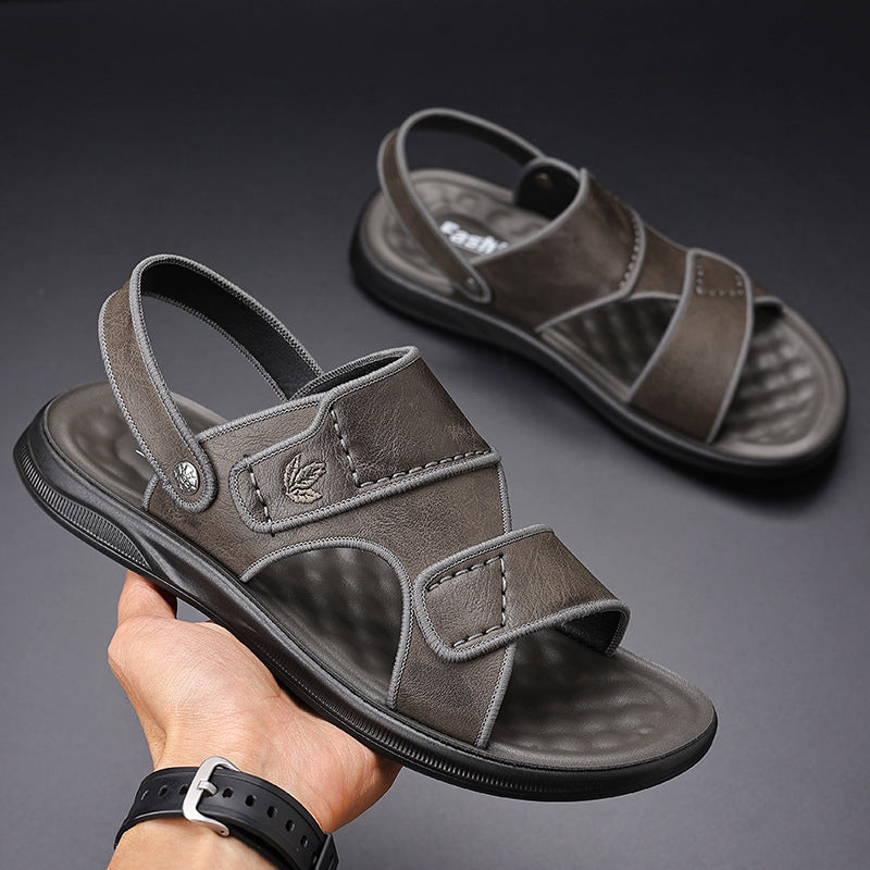 2023 Men's Sandals Dad Men's Summer Outer Wear Driving Sports Casual Deodorant Soft Bottom Wear-resistant Beach Slippers