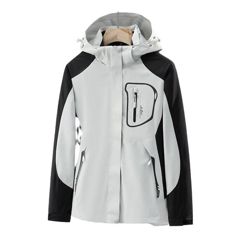 Autumn and Winter couple's three-in-one two-piece windproof water jacket men's outdoor jacket women's fleece jacket fleece-lined thickened