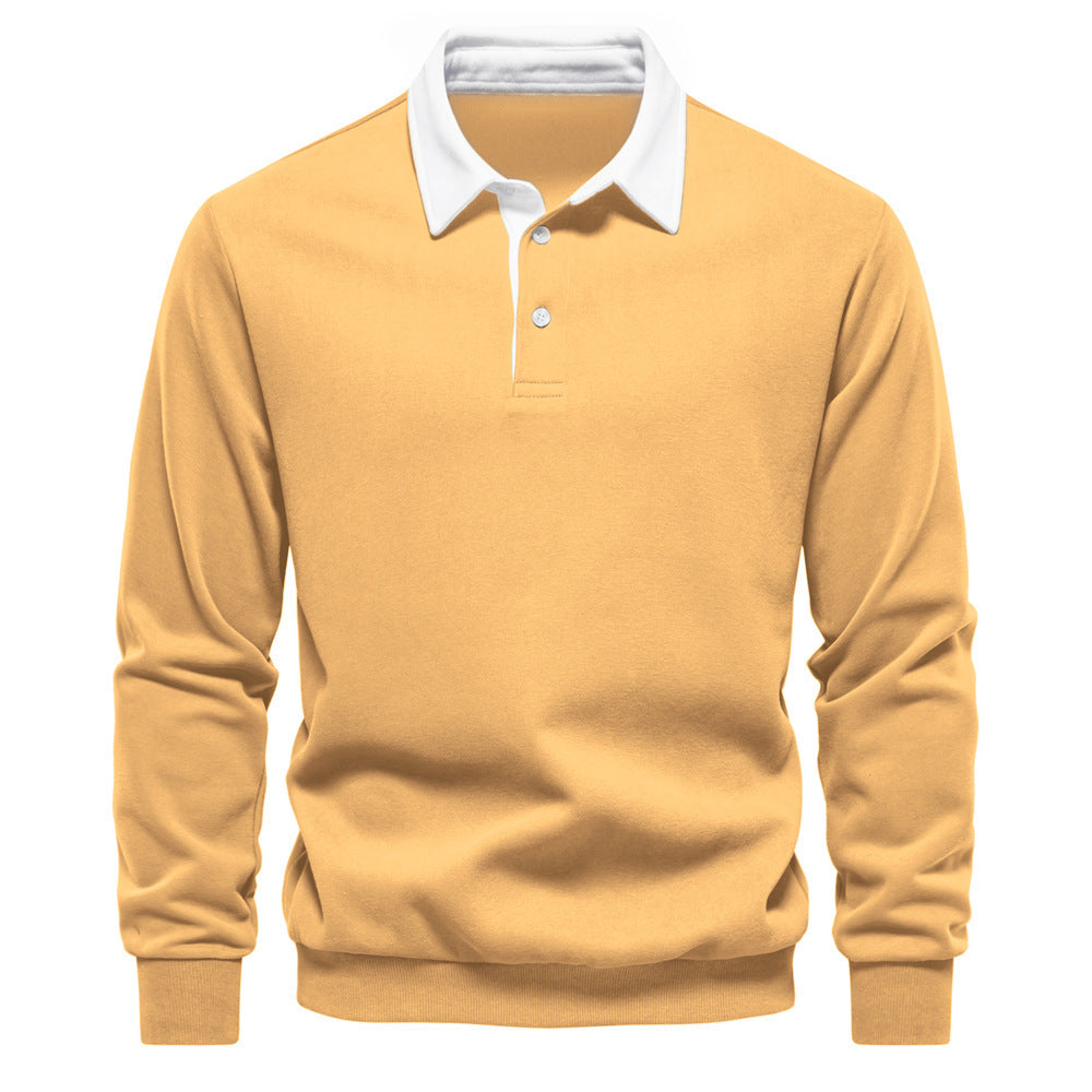 2024 Casual Sweatshirt New Trendy High-Quality Men's Sweatshirt Long-Sleeved Men's European Size Polo Collar Versatile Autum